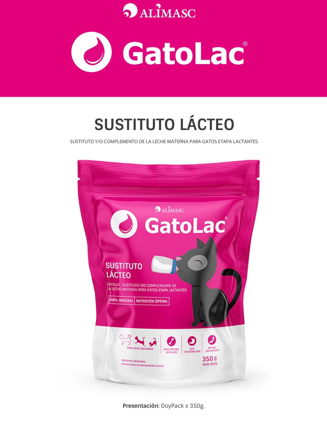 Sustituto lácteo para gatos GATOLAC x 350 grs. - Imagen 2